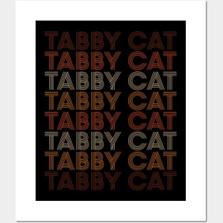 Retro Tabby Cat Posters and Art